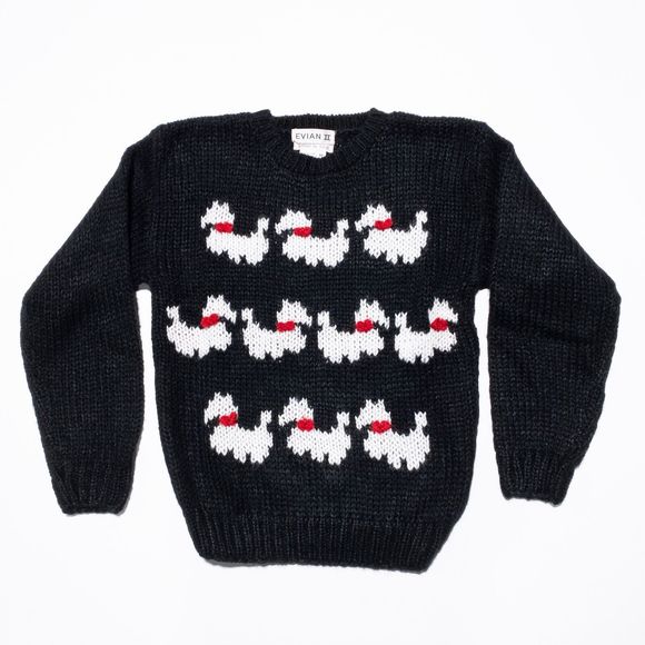 Evian II Sweaters Vintage Dog Sweater Womens Medium Evian Ii Hand
